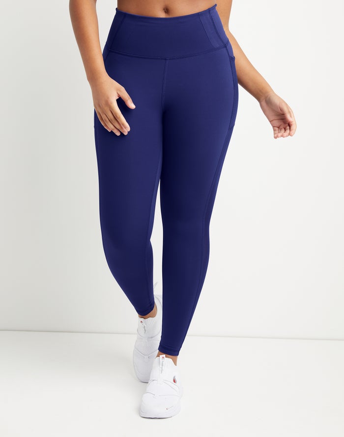 Champion Womens Leggings NZ - All In 7/8 Pocket Navy ( 8596-NAQIE )